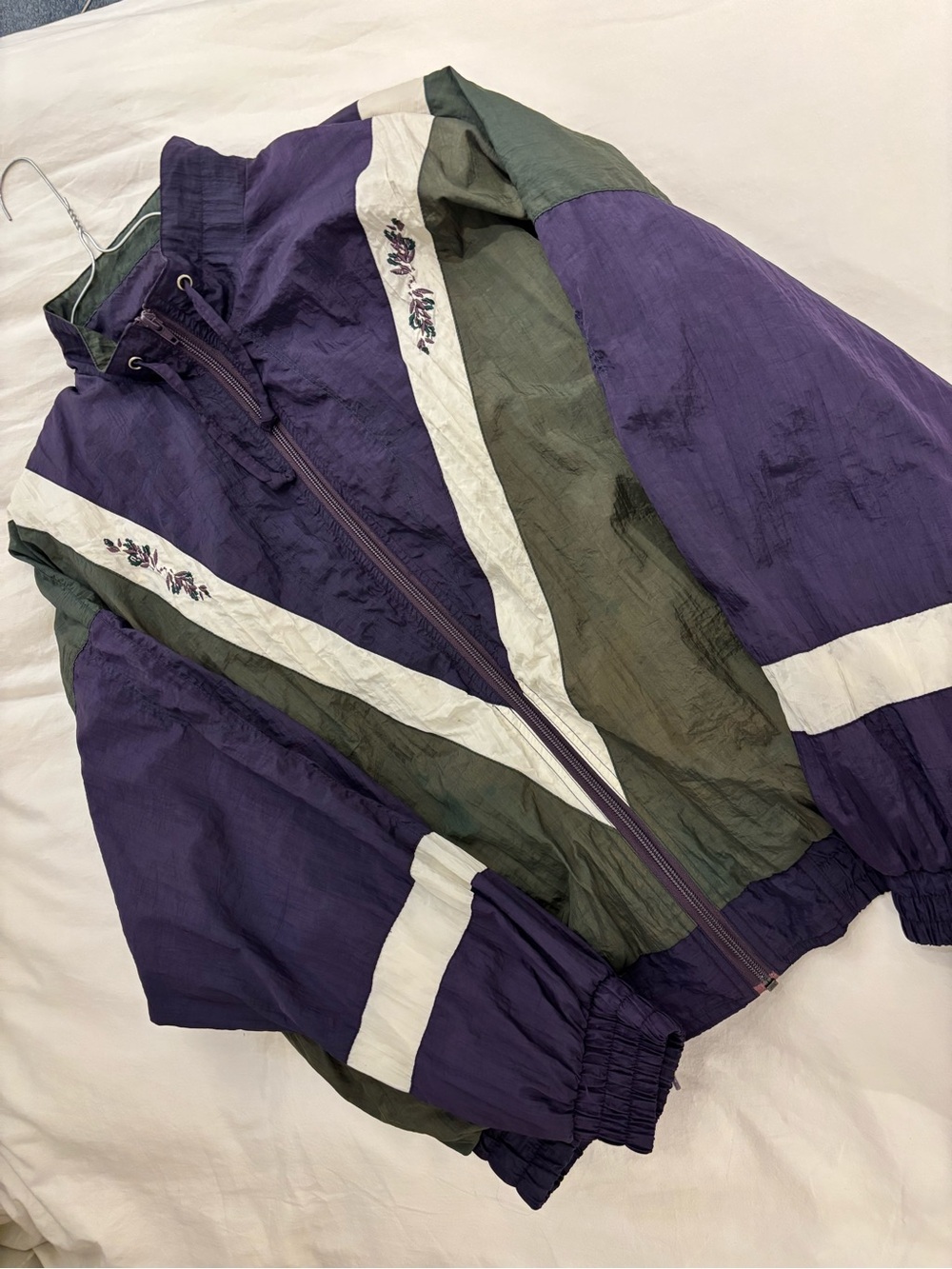 Purple & Olive Colorblock Women's Jumpsuit Romper